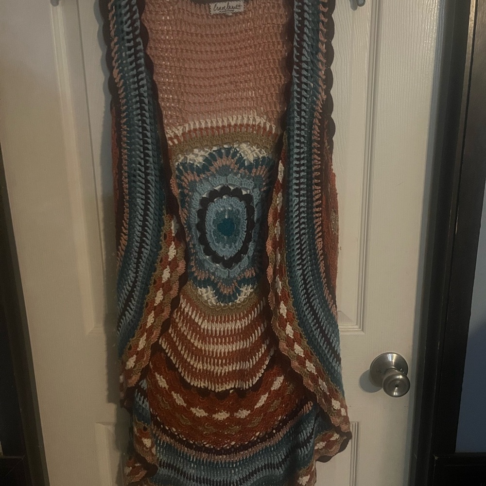 Crave Fame Pink and Brown Crochet Top